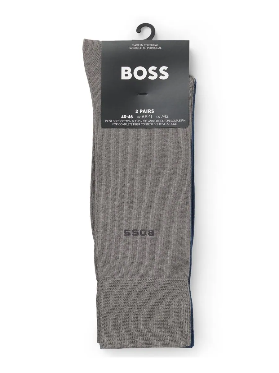 Мужские носки средней длины, 2 пары Hugo Boss — изображение 3 из 3, синий/серый