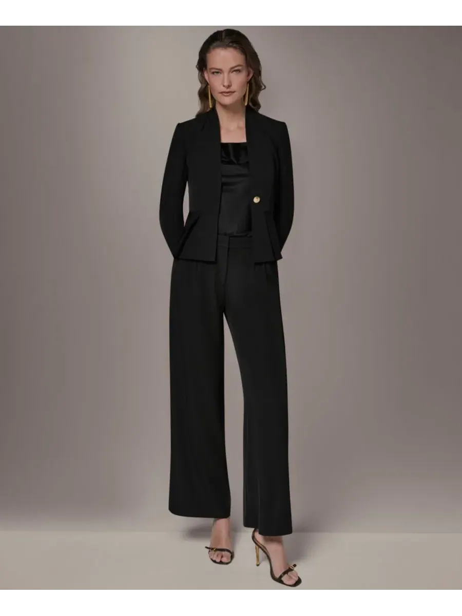 Небольшая куртка без воротника на одной пуговице Donna Karan New York — изображение 2 из 10, черный