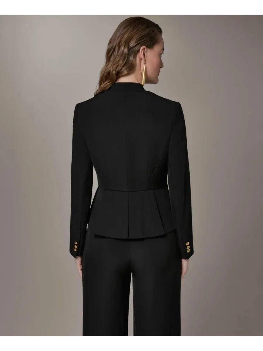 Небольшая куртка без воротника на одной пуговице Donna Karan New York — изображение 10 из 10, черный