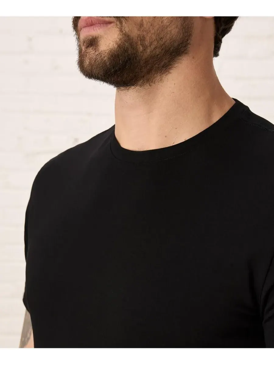 Мужская футболка Luxe Signature Slim Crew Neck из органического хлопка Pact — изображение 3 из 5, черный