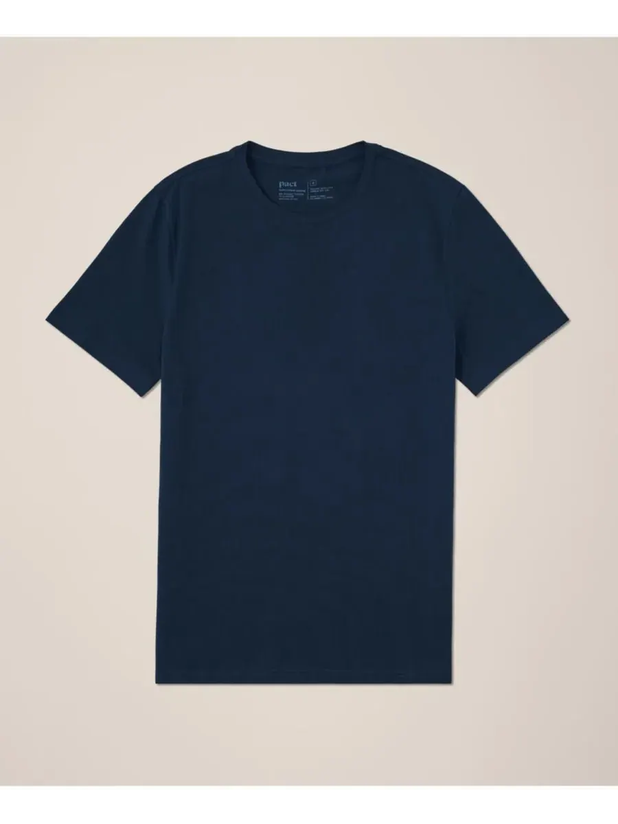 Мужская футболка Luxe Signature Slim Crew Neck из органического хлопка Pact — изображение 5 из 5, темно-синий