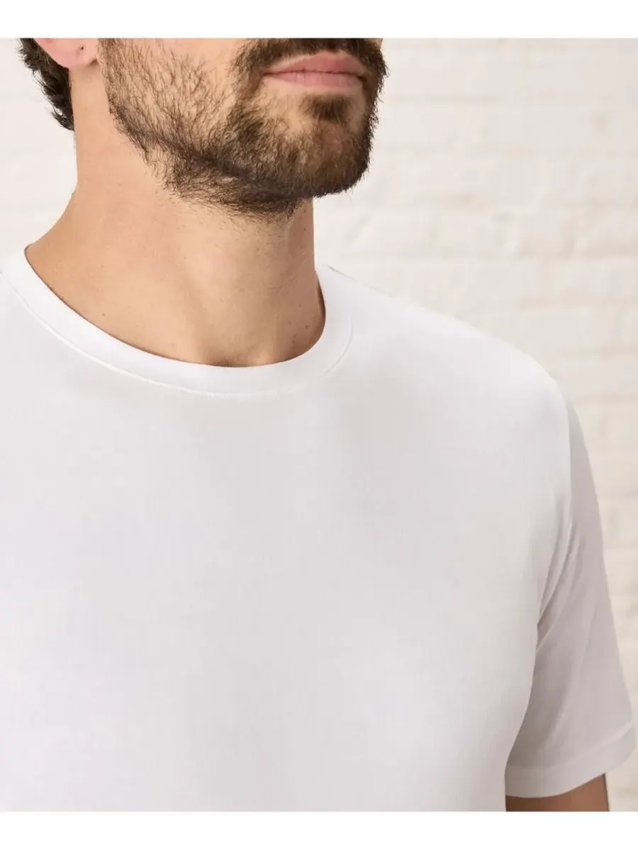 Мужская футболка Luxe Signature Slim Crew Neck из органического хлопка Pact — изображение 3 из 5, белый