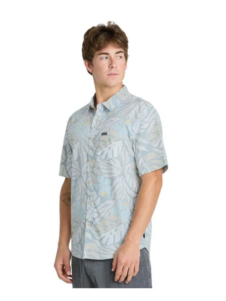Мужская рубашка с коротким рукавом с тропическим принтом Palm Breeze Classic Quiksilver, Peyote — изображение 3 из 5