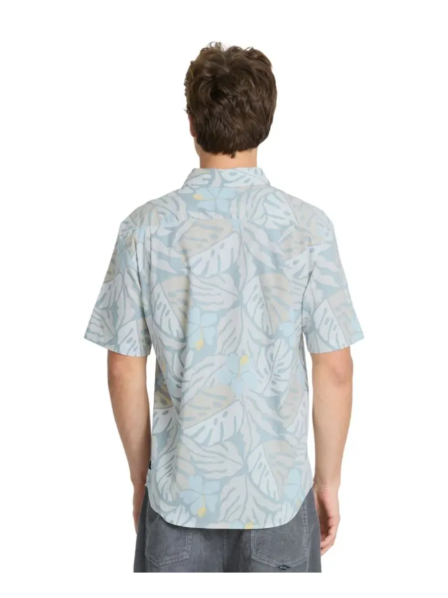 Мужская рубашка с коротким рукавом с тропическим принтом Palm Breeze Classic Quiksilver, Peyote — изображение 5 из 5