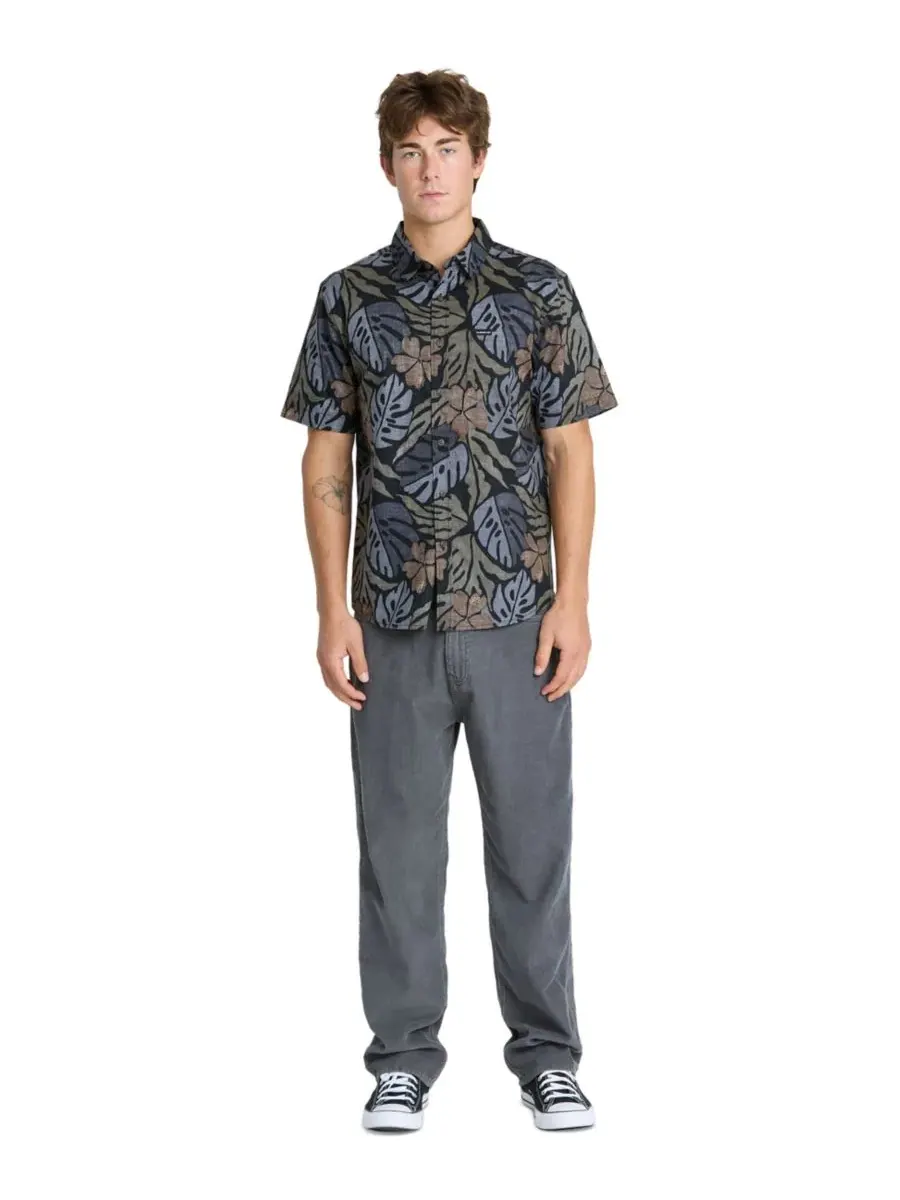 Рубашка с коротким рукавом с тропическим принтом Palm Breeze Classic Quiksilver — изображение 2 из 5, виноградный