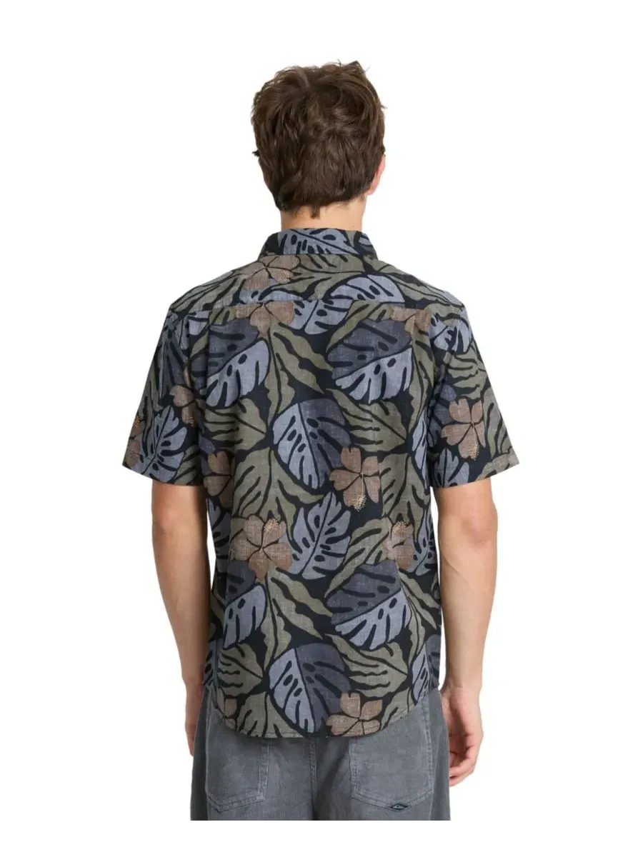 Рубашка с коротким рукавом с тропическим принтом Palm Breeze Classic Quiksilver — изображение 5 из 5, виноградный