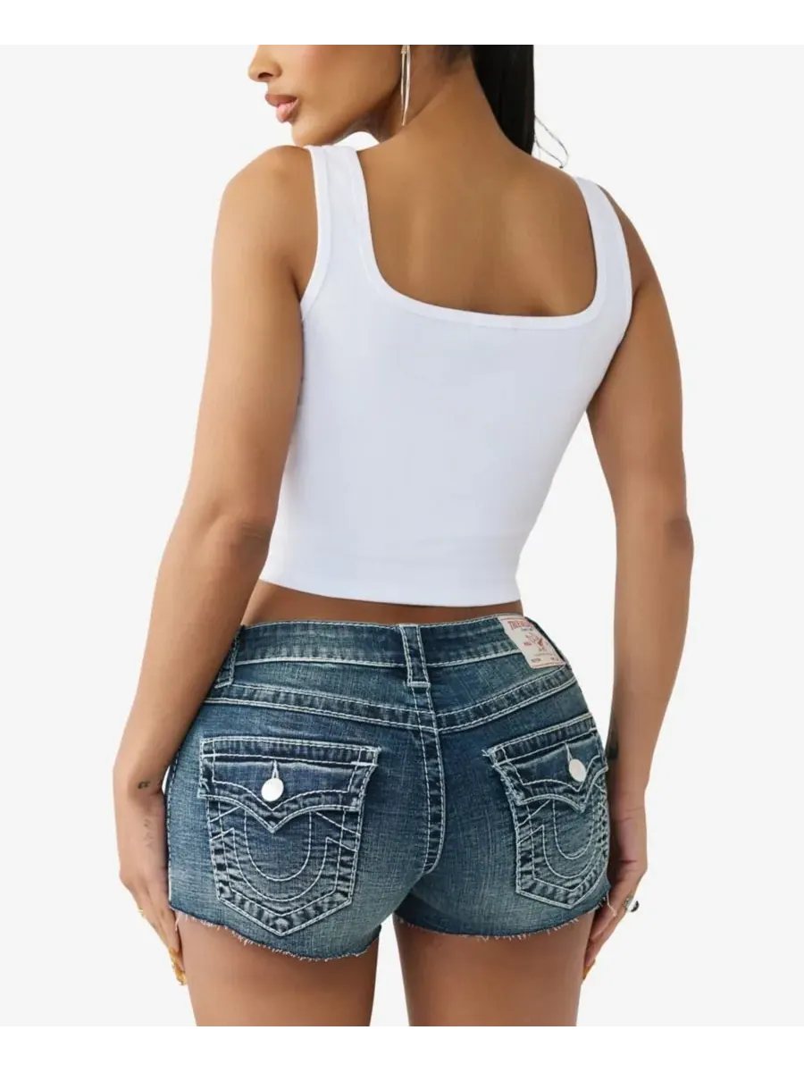 Женская майка в рубчик с кристаллическим принтом True Religion — изображение 3 из 3, белый