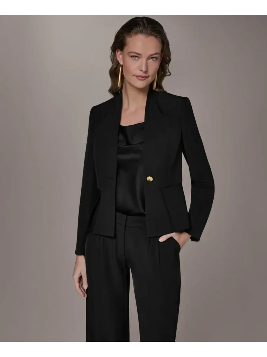 Женский однопуговичный блейзер Donna Karan New York — изображение 1 из 8, черный
