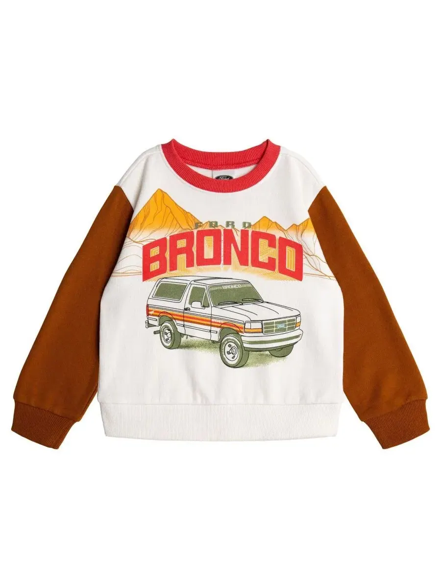 Комплект из свитшота и джоггеров с принтом Ford Bronco Ford Motor Company — изображение 2 из 3, кремовый коричневый