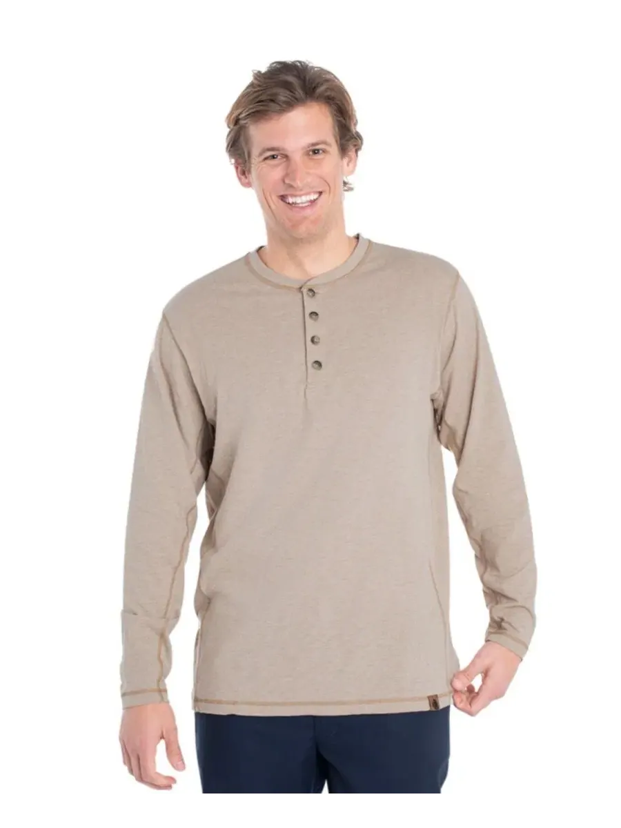 Мужская рубашка-поло Maverick Slub Henley Long Sleeve Shirt Legendary Whitetails, Thicket Heather
