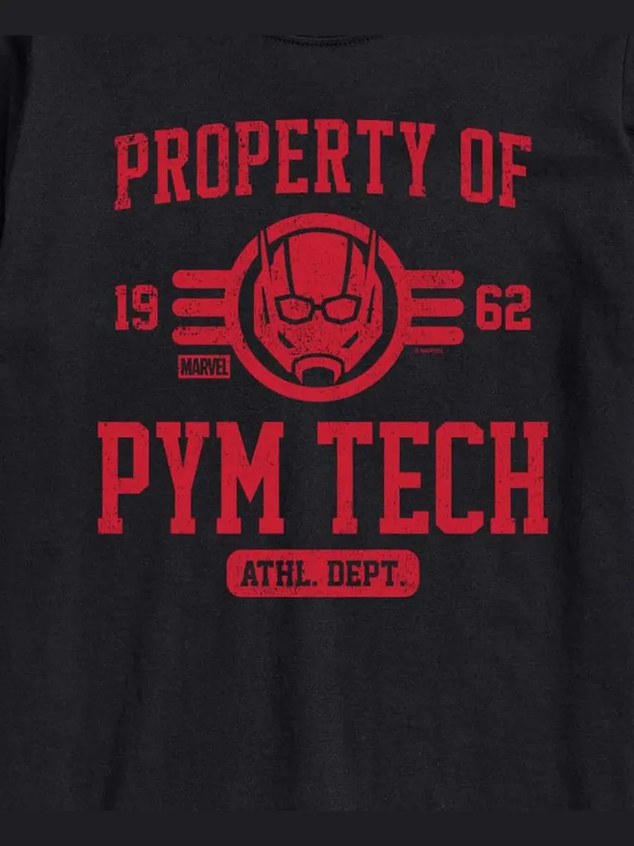 Мужская футболка с коротким рукавом Marvel Ant-Man Property Of Pym Tech с графическим принтом — изображение 3 из 3, черный