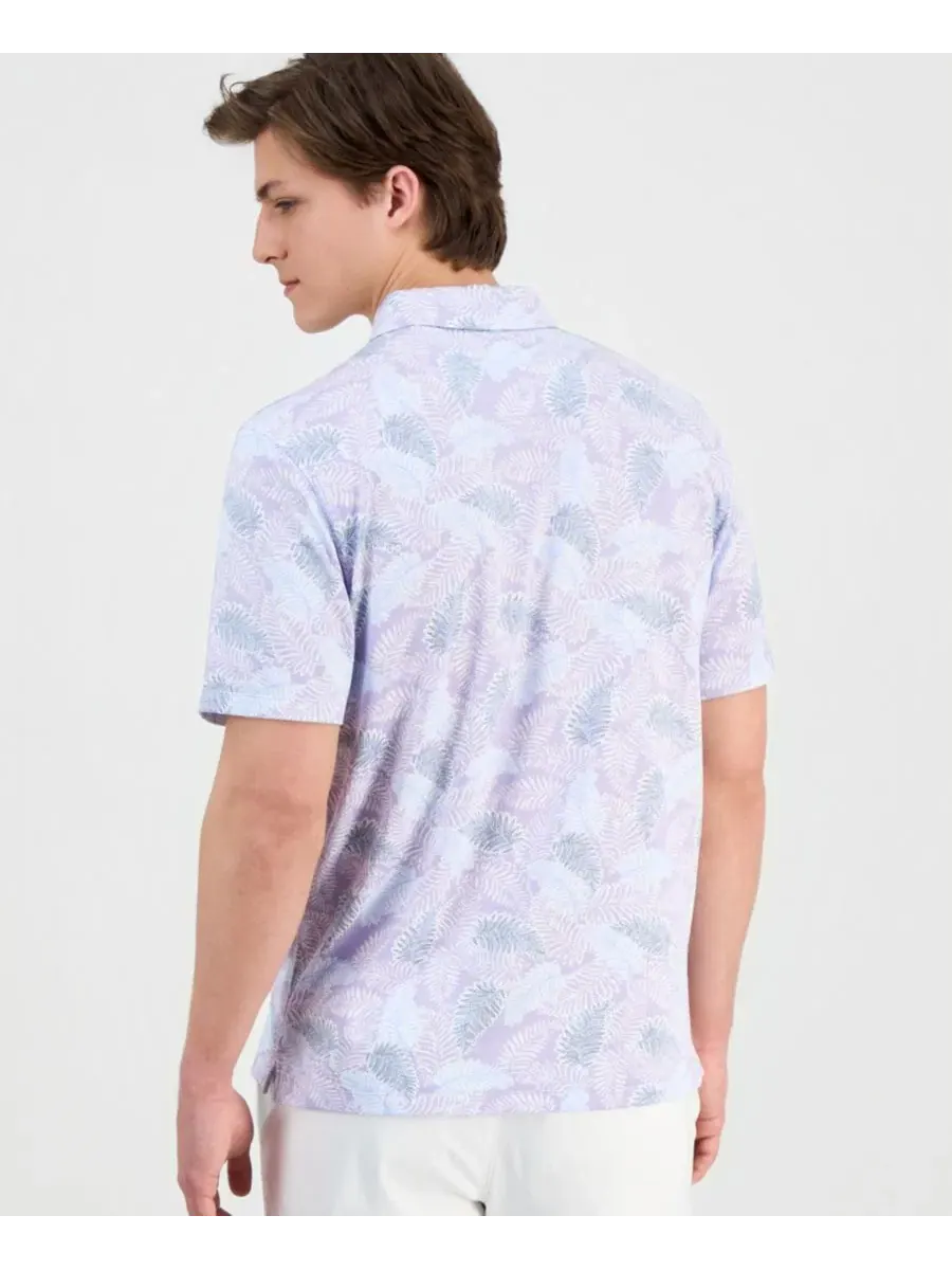 Мужская рубашка-поло с принтом San Lucio Frond Fall Tommy Bahama — изображение 3 из 4, фиолетовый