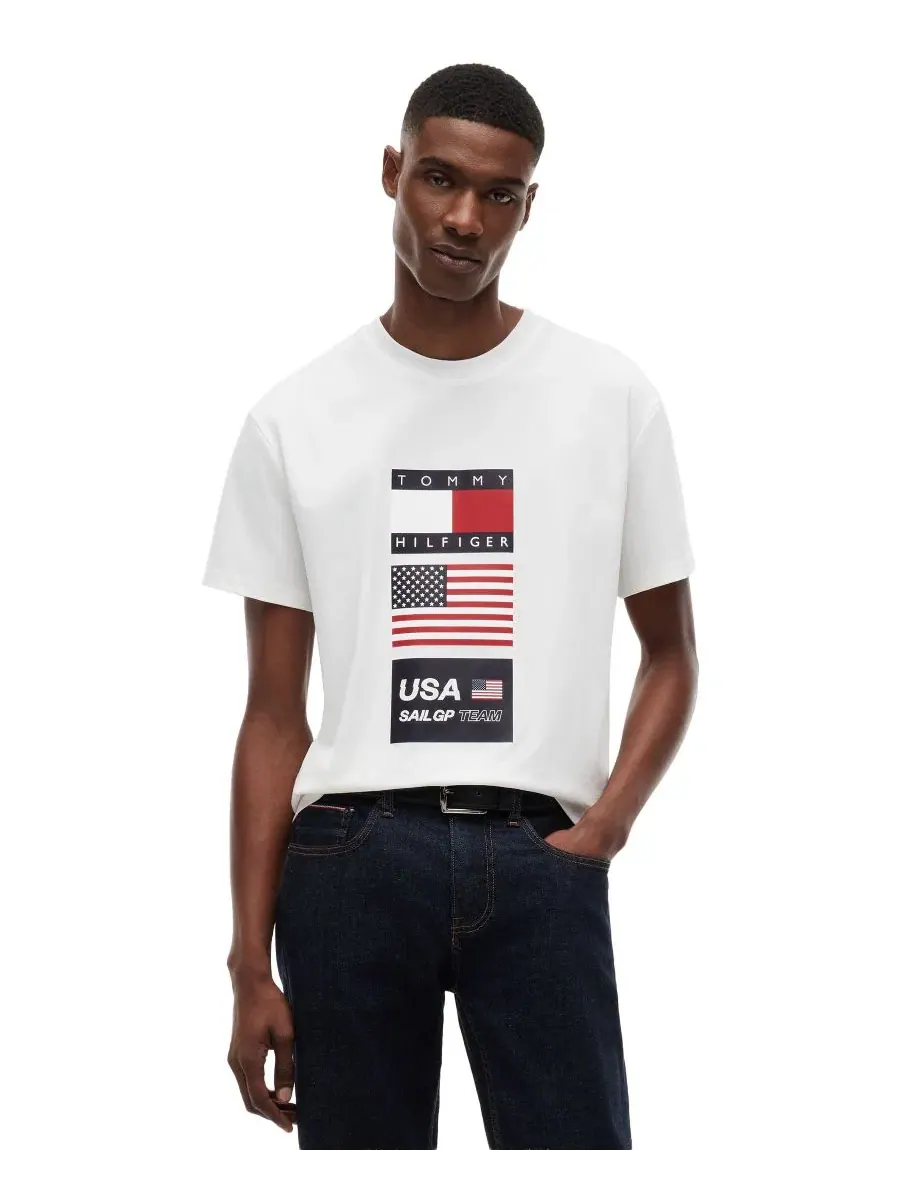 Футболка с принтом U.S. SailGP Flag Tommy Hilfiger — изображение 1 из 4, экру