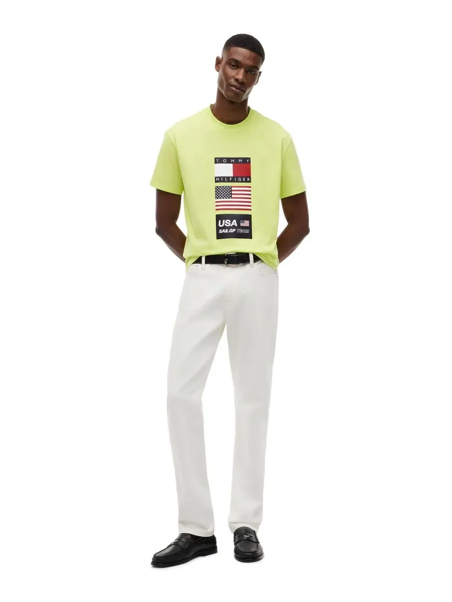 Футболка с принтом U.S. SailGP Flag Crewneck Tommy Hilfiger, Citra Lime — изображение 2 из 4