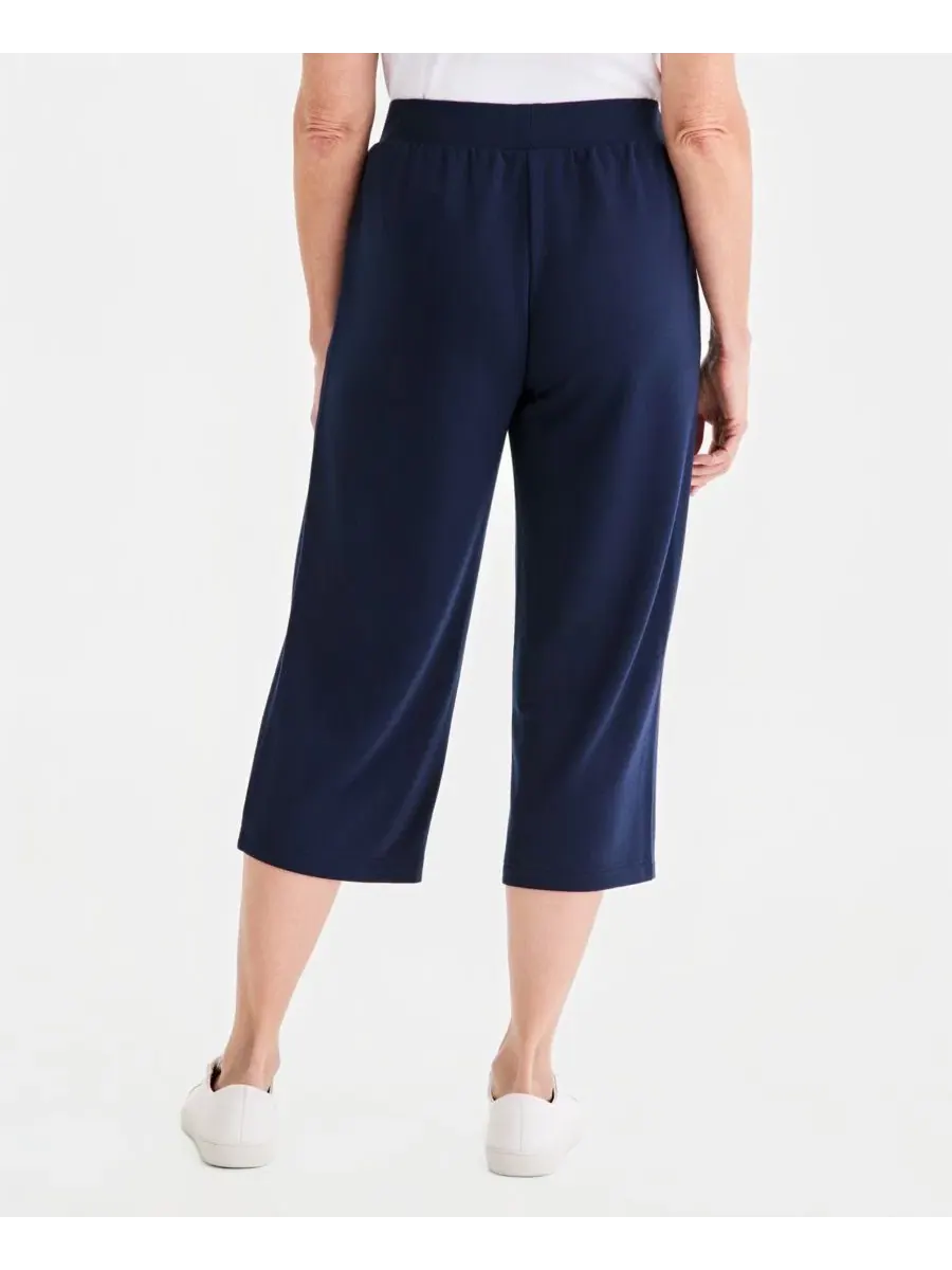 Женские брюки-капри LuxLounge из французского махрового трикотажа Style & Co — изображение 4 из 4, синий