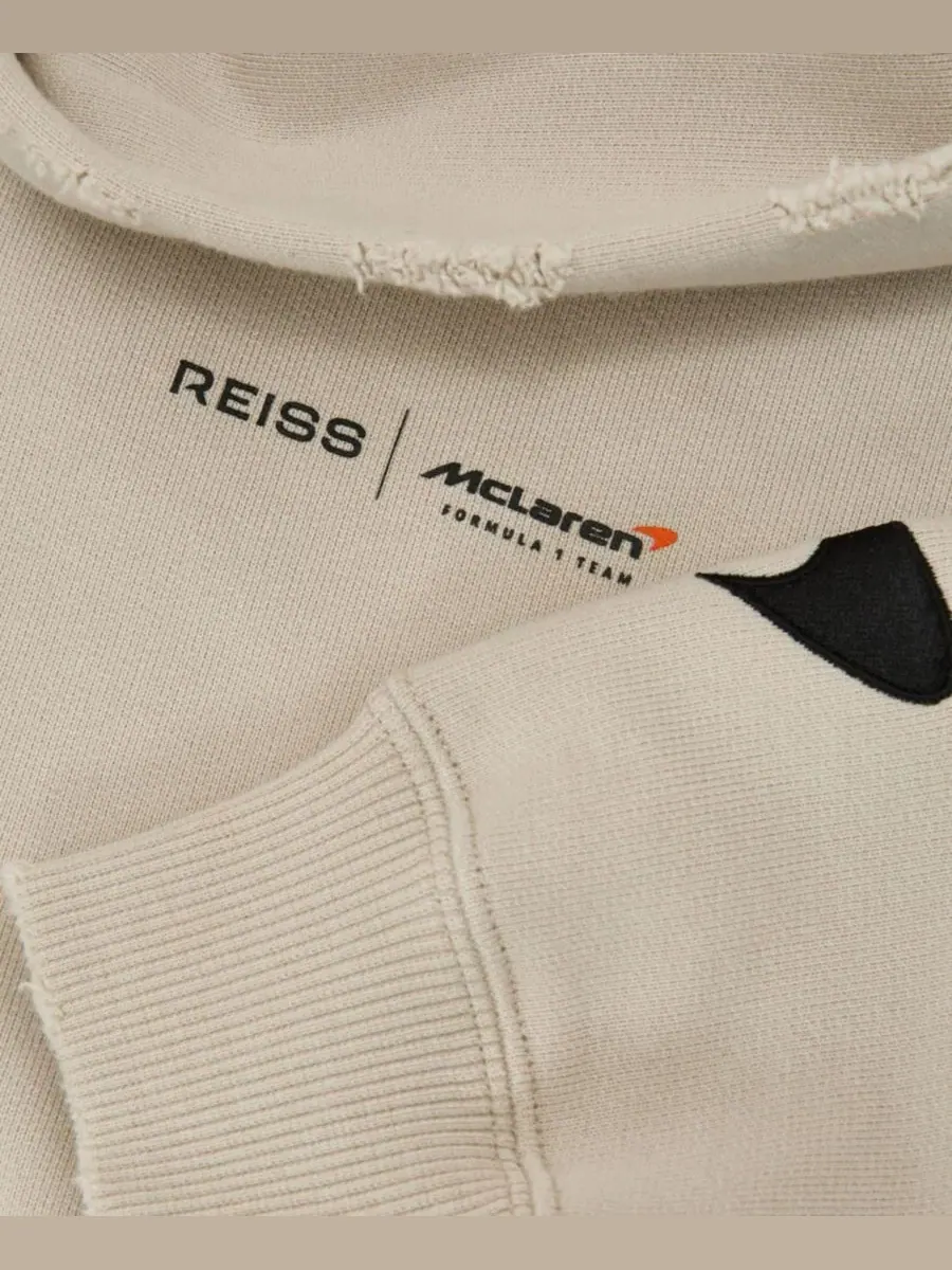 Худи-олимпийка с молнией Ashlam Zip Through Motorsport Embroidered REISS — изображение 3 из 4, серый