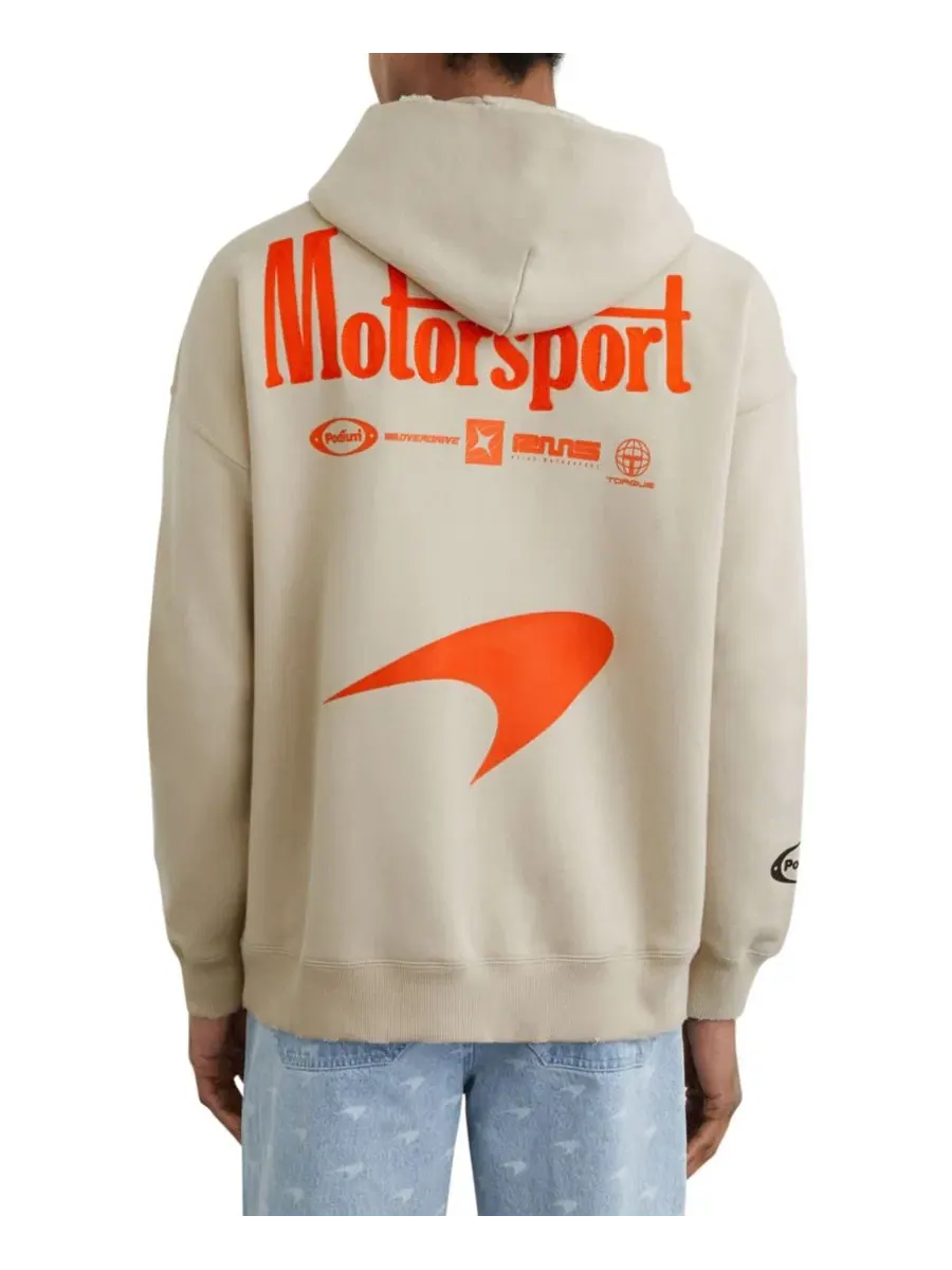 Худи-олимпийка с молнией Ashlam Zip Through Motorsport Embroidered REISS — изображение 4 из 4, серый