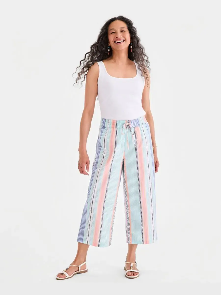 Женские хлопковые брюки на шнуровке Style & Co — изображение 1 из 4, мульти