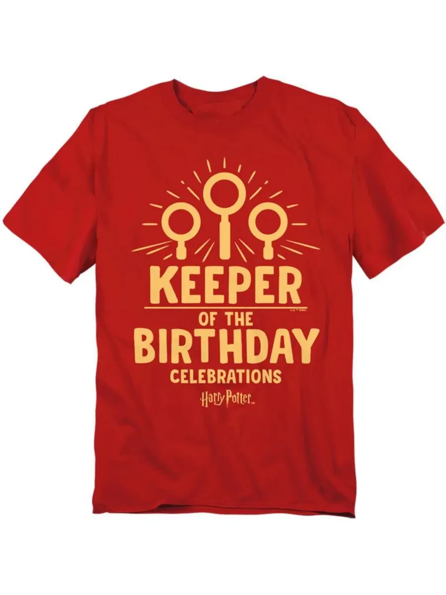 Мужская футболка с принтом Keeper Birthday Celebrations Harry Potter — изображение 1 из 3, красный