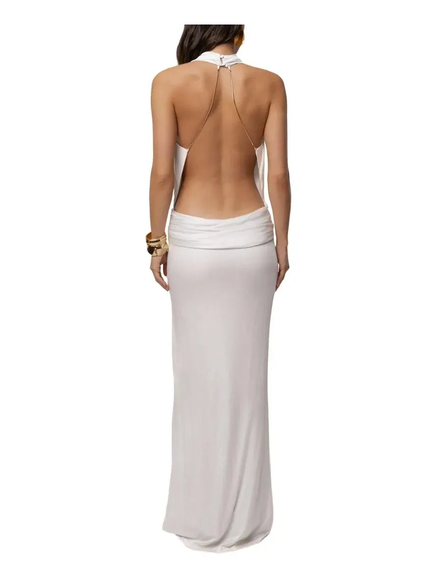 Платье макси с драпировкой Lunara Cowl Maxi Dress JLUXLABEL — изображение 5 из 11, бежевый