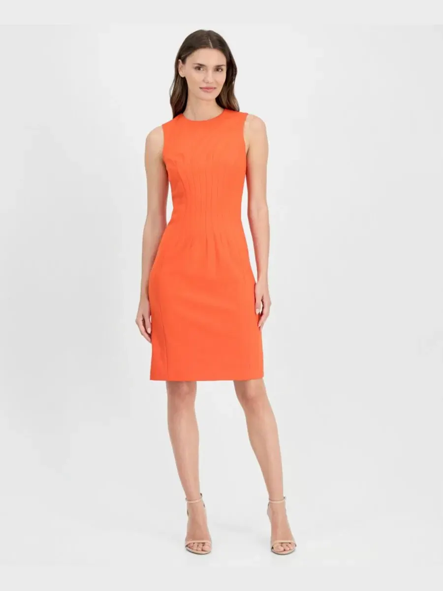 Платье-футляр без рукавов с jewel-вырезом Anne Klein, Carrot — изображение 1 из 3
