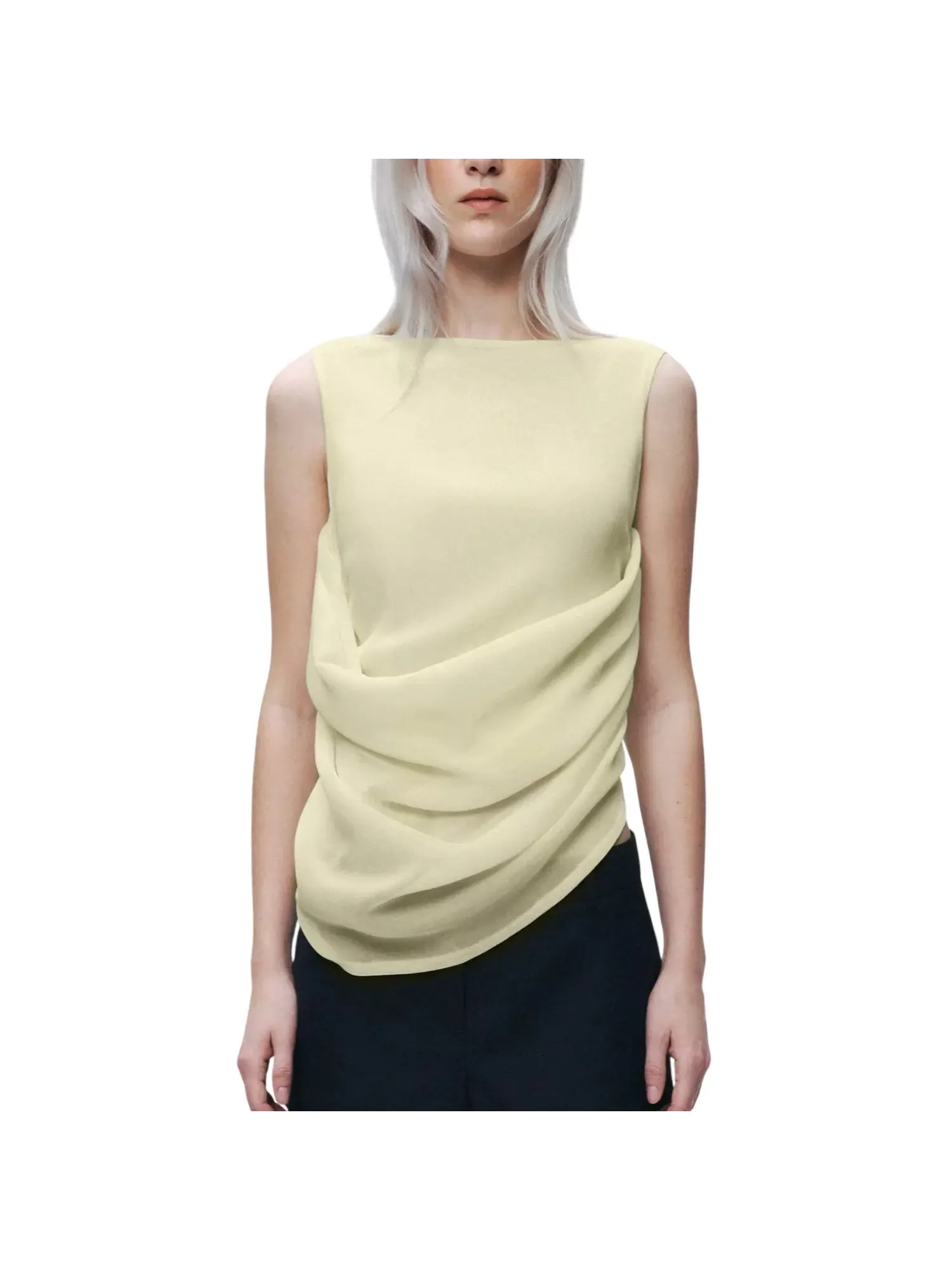Блуза NOCTURNE Draped Sleeveless — желтый