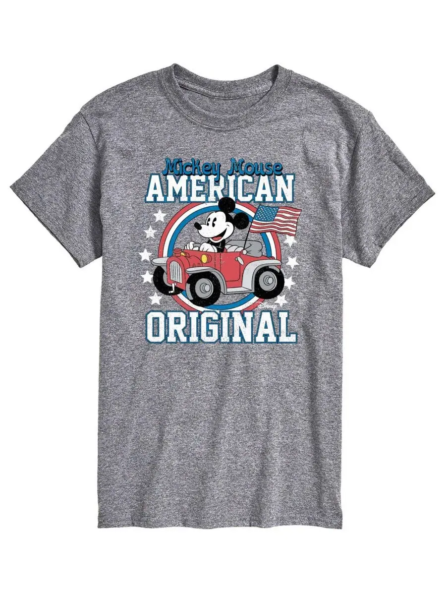 Мужская футболка с оригинальным графическим рисунком Disney Mickey American Airwaves — изображение 1 из 3, приглушенный