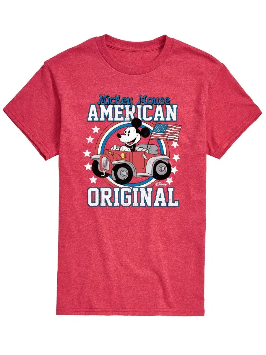 Мужская футболка с оригинальным графическим рисунком Disney Mickey American Airwaves — изображение 1 из 3, красный