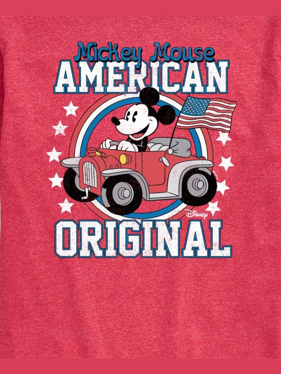 Мужская футболка с оригинальным графическим рисунком Disney Mickey American Airwaves — изображение 3 из 3, красный