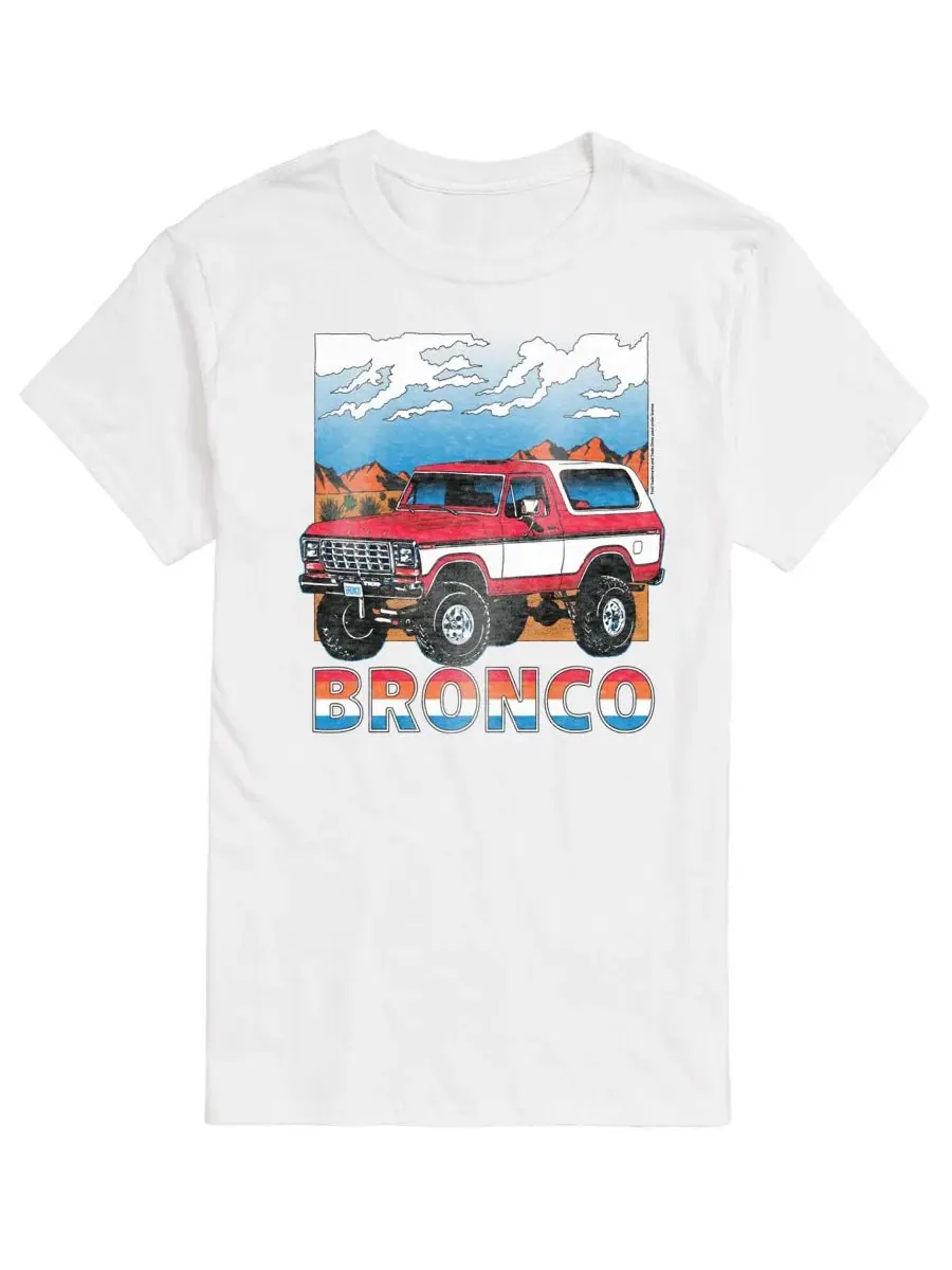 Мужская футболка с коротким рукавом и графическим принтом Ford Bronco Mountain View Airwaves — изображение 1 из 3, белый