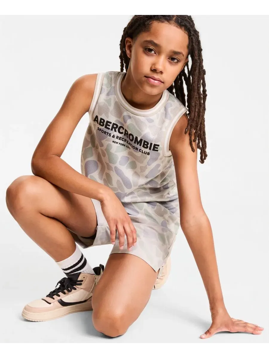 Детские гибридные шорты-накидка для мальчиков 5-20 лет Abercrombie Kids — изображение 2 из 6, коричневый