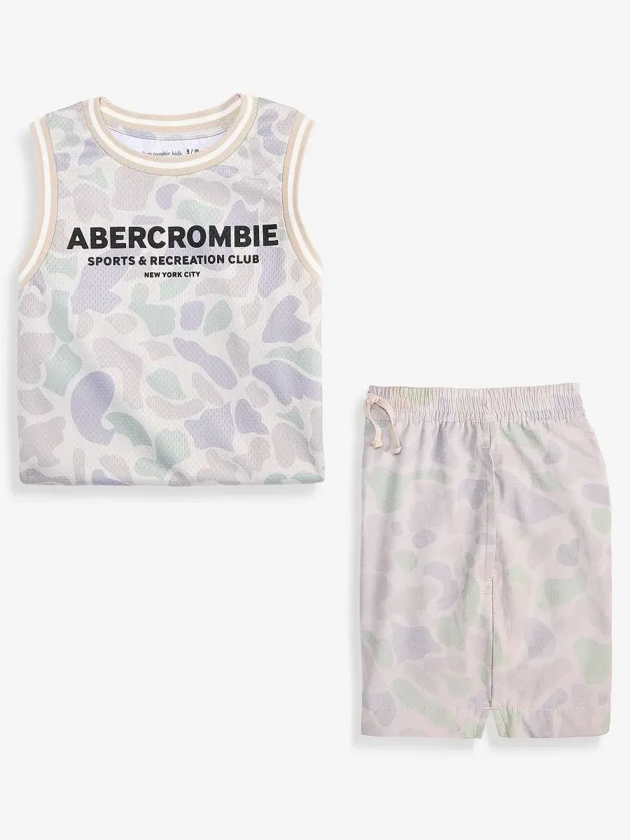 Детские гибридные шорты-накидка для мальчиков 5-20 лет Abercrombie Kids — изображение 6 из 6, коричневый