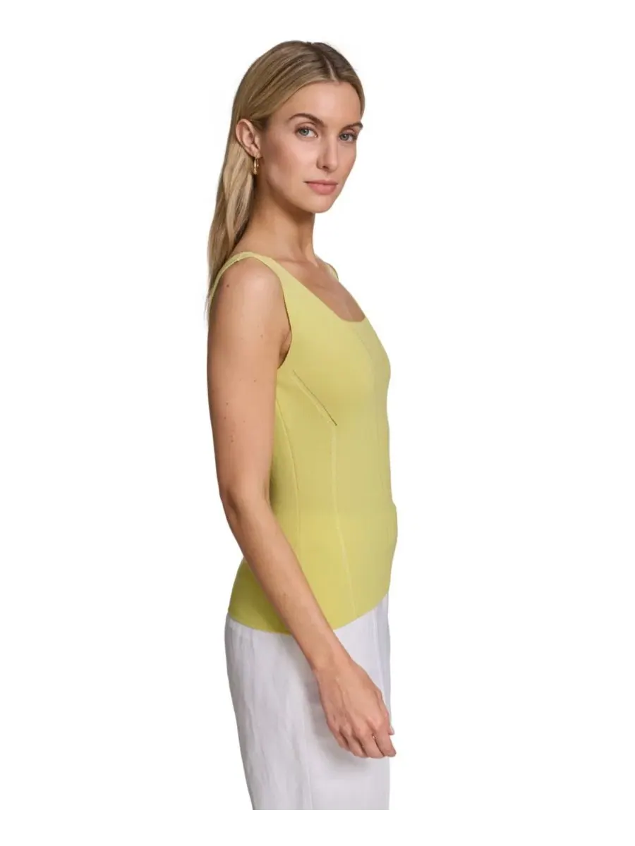Женский топ-майка Calvin Klein с квадратным вырезом, без рукавов, Pear — изображение 3 из 4