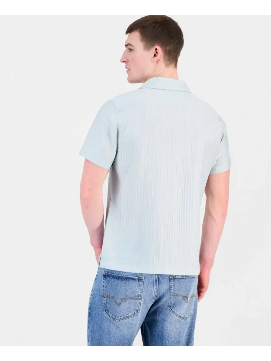 Мужская рубашка из тканого сирсакера Guess — изображение 4 из 4, мульти