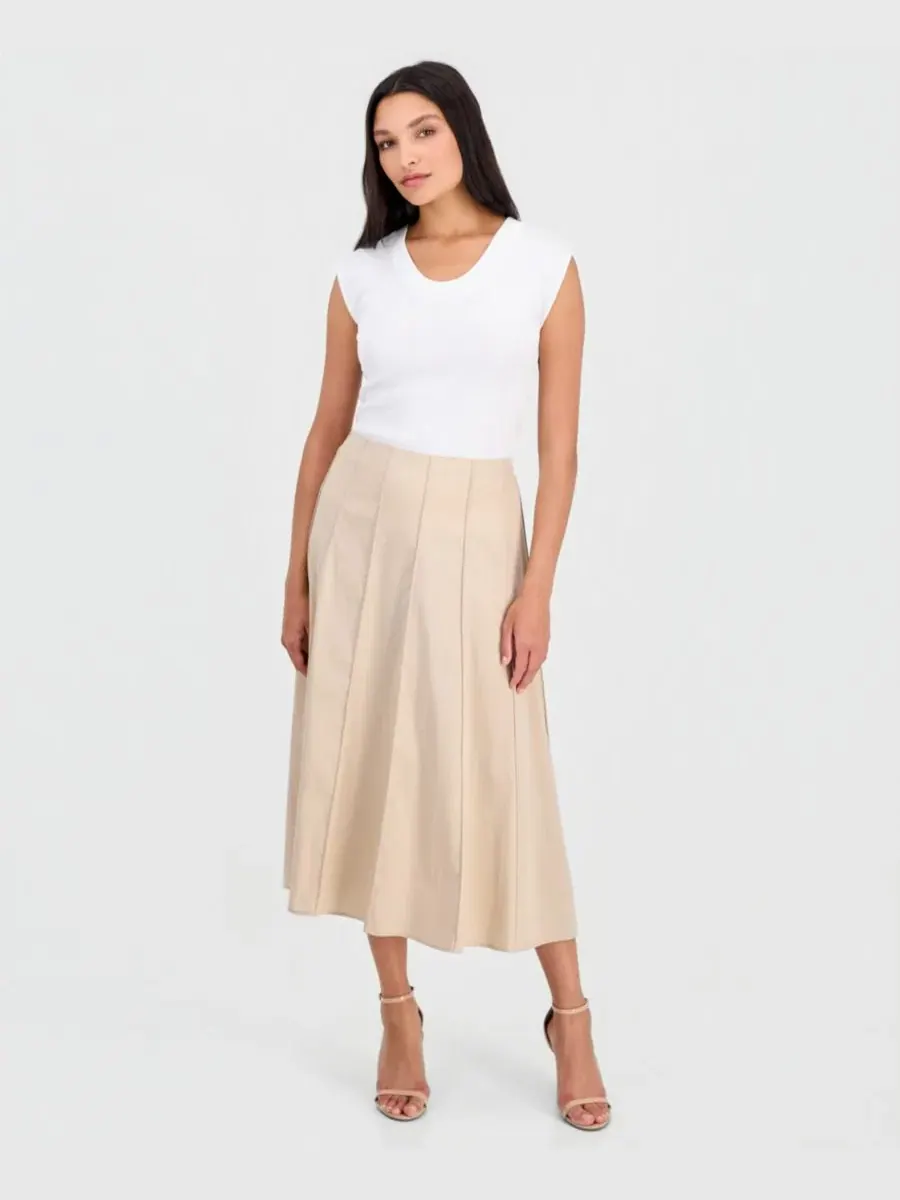 Юбка-миди А-силуэта с запахом Anne Klein — изображение 2 из 4, сафари