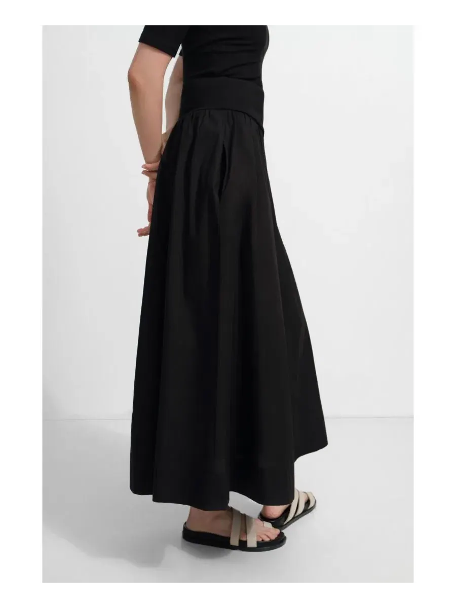 Юбка-макси из поплина с высокой талией Throop Skirt Marcella — изображение 2 из 8, черный