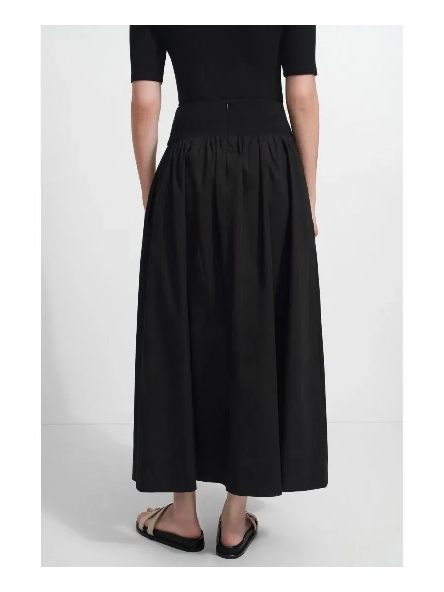 Юбка-макси из поплина с высокой талией Throop Skirt Marcella — изображение 3 из 8, черный