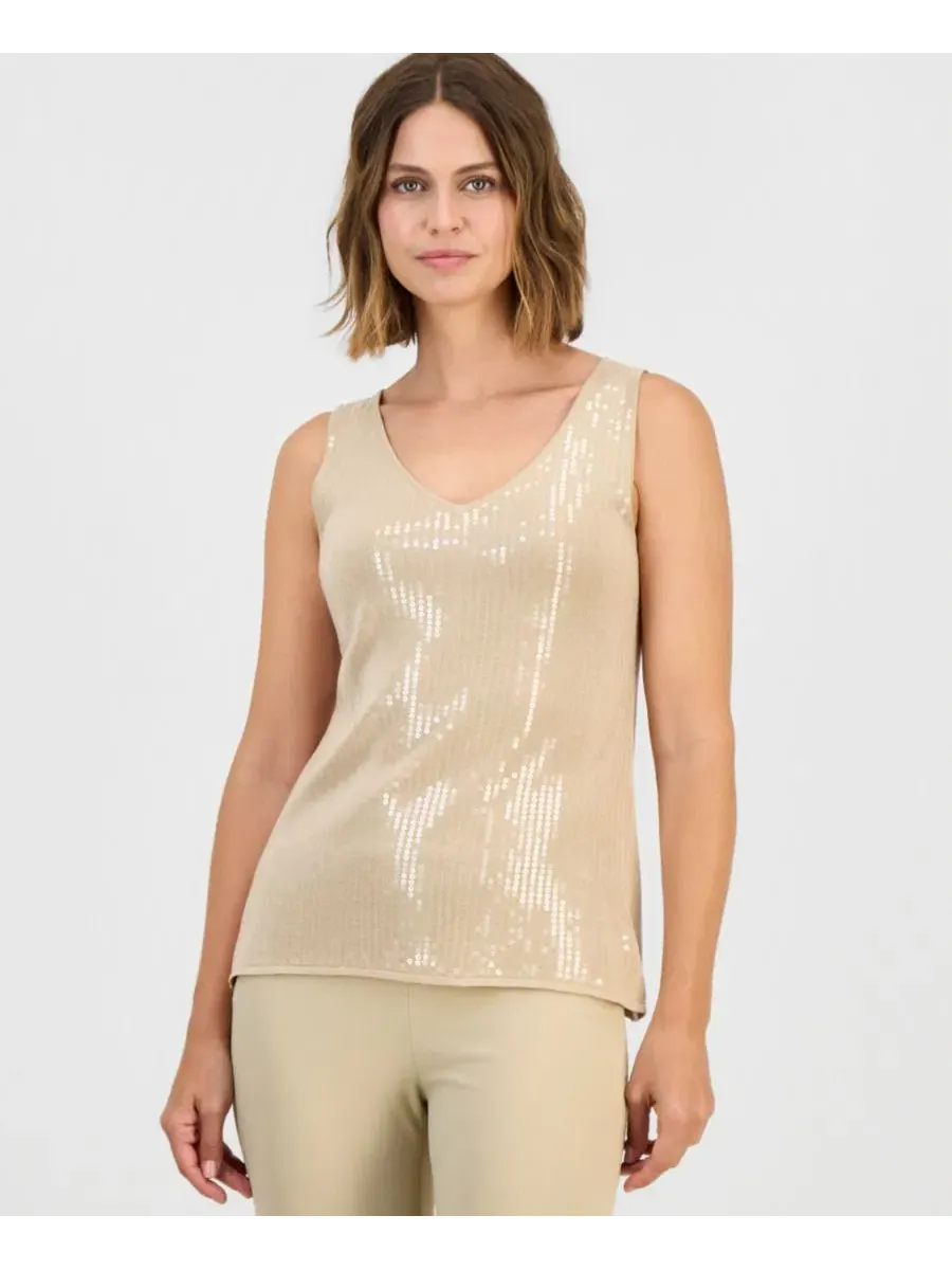 Топ без рукавов с блестками Anne Klein
