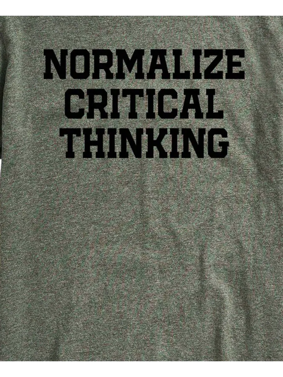 Футболка с принтом Normalize Critical Thinking AIRWAVES — изображение 3 из 3, зеленый