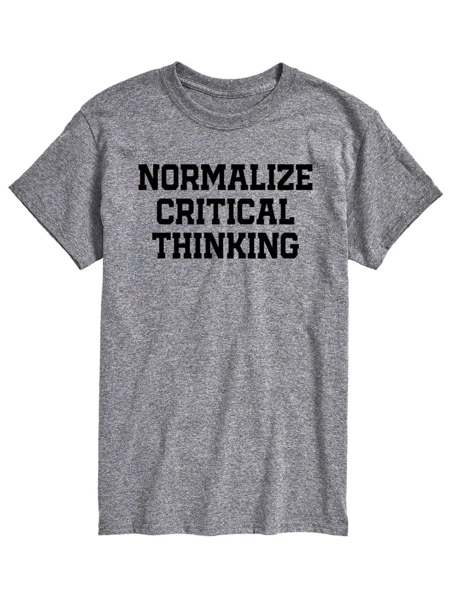 Футболка с принтом Normalize Critical Thinking AIRWAVES — изображение 1 из 3, приглушенный