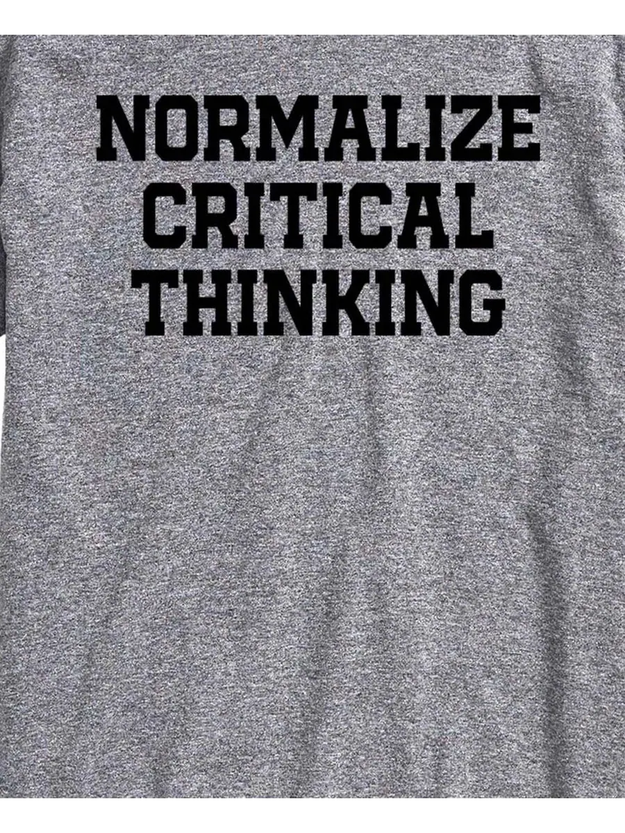 Футболка с принтом Normalize Critical Thinking AIRWAVES — изображение 3 из 3, приглушенный