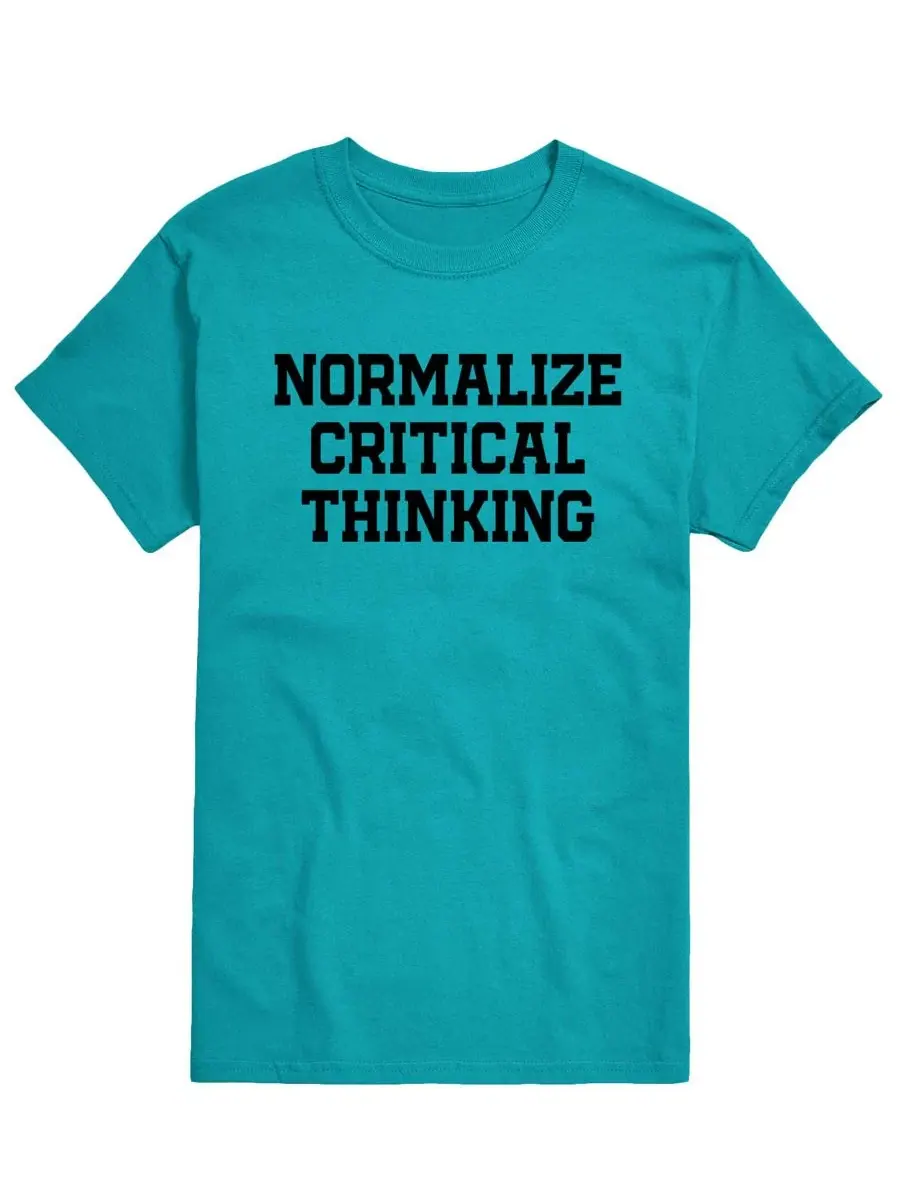 Футболка с принтом Normalize Critical Thinking AIRWAVES — изображение 1 из 3, синий