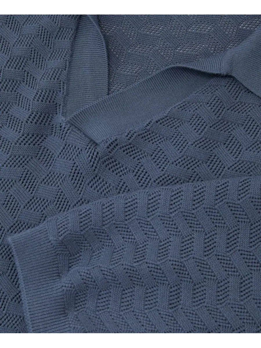 Поло с геометрическим трикотажем, Slim Fit, модель Sol REISS — изображение 8 из 9, коричневый