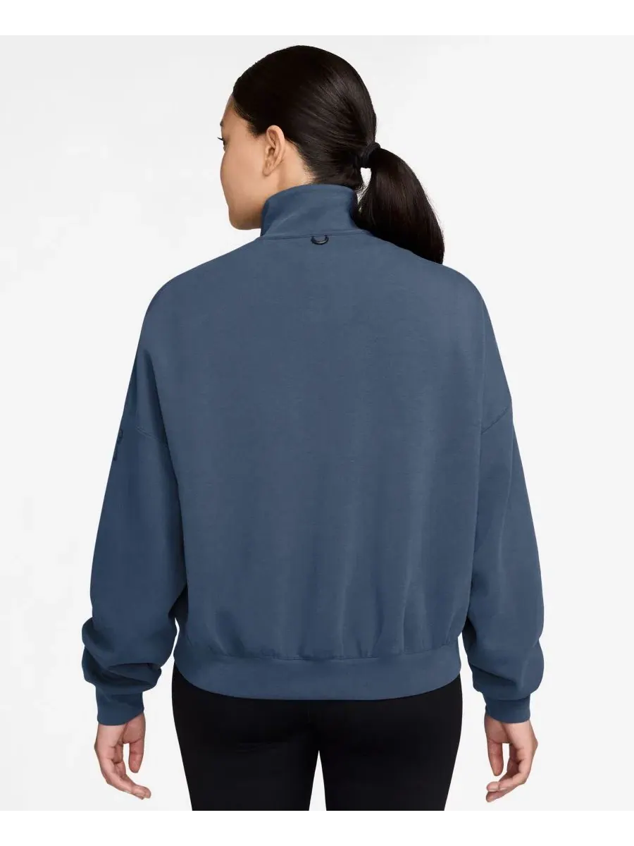 Топ оверсайз с полузастежкой Nike 24.7 Impossibly Soft — изображение 3 из 3, темно-синий