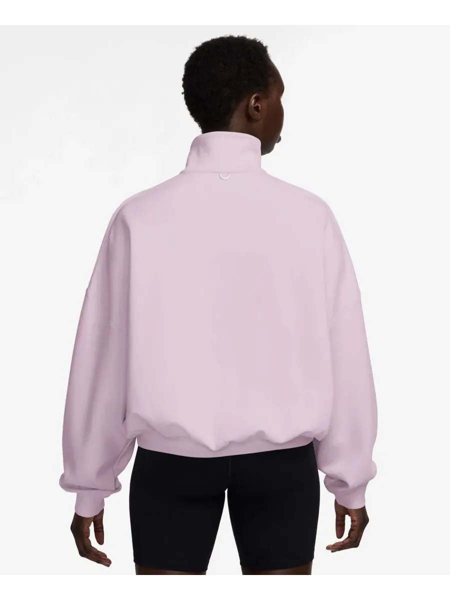 Женский топ оверсайз Nike 24.7 ImpossiblySoft с полузамком, Bleached Lilac — изображение 3 из 3, фиолетовый