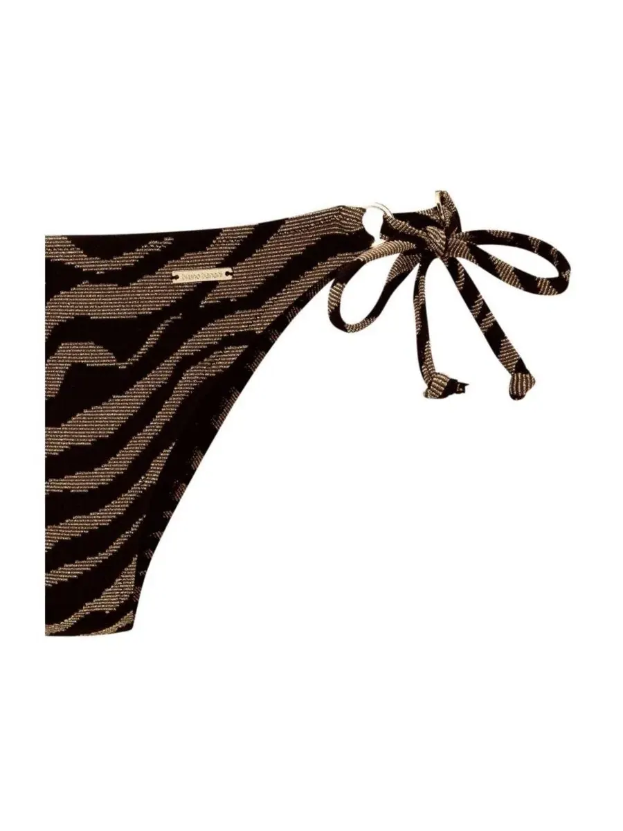 Плавки бикини с принтом, модель Zebra Print String LASCANA — изображение 7 из 7, черный золотистый