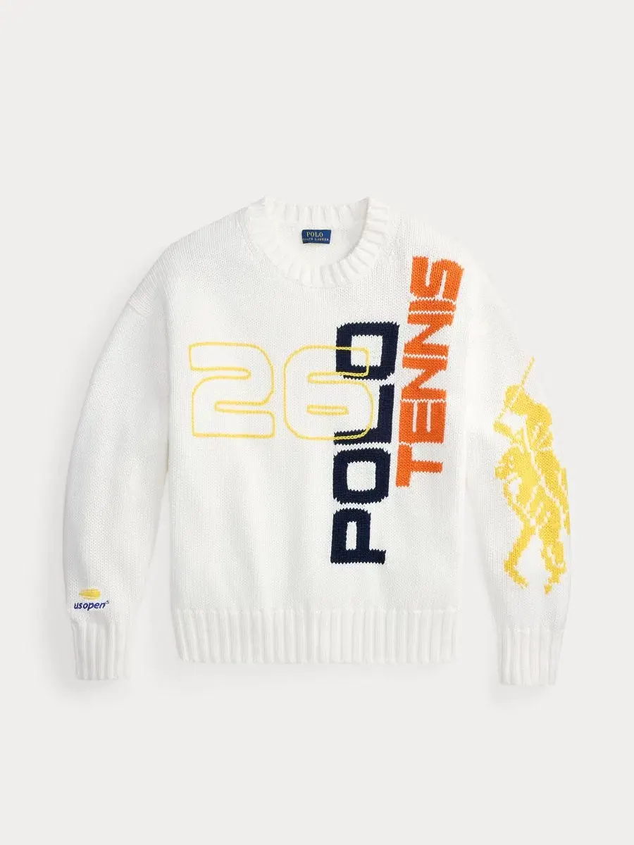 Свитер с принтом из хлопка, модель US Open Graphic Logo Polo Ralph Lauren — изображение 6 из 7, мульти