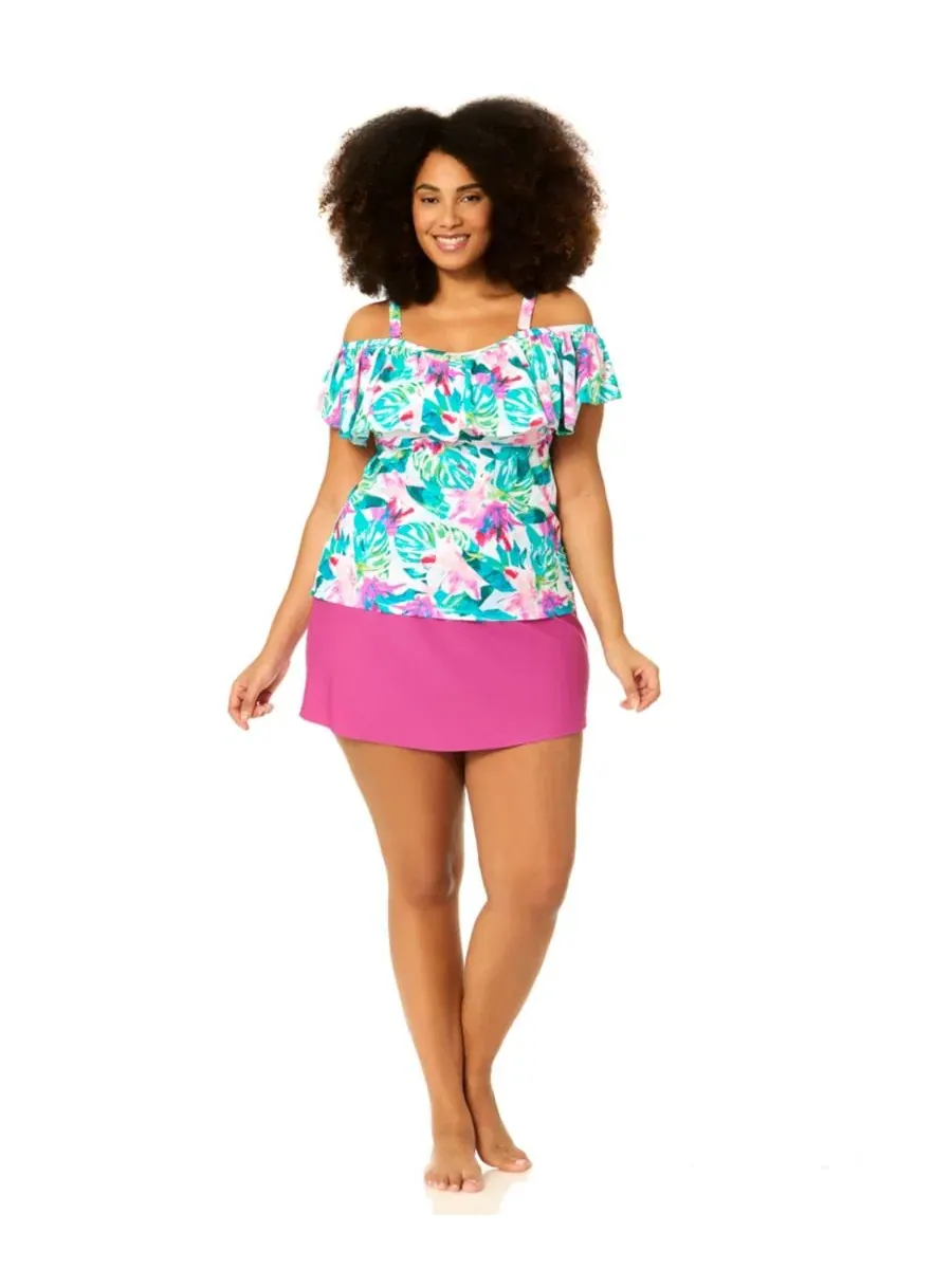 Танкини-топ с бандо Tortuga Plus Size Raisins Curve — изображение 3 из 6, мульти