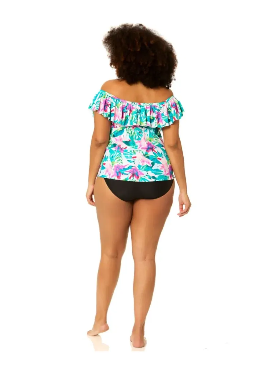 Танкини-топ с бандо Tortuga Plus Size Raisins Curve — изображение 6 из 6, мульти