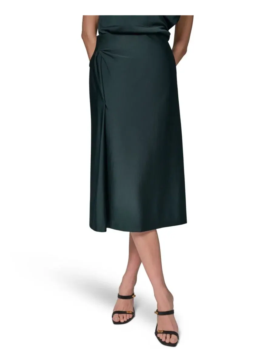 Юбка-карандаш миди Sheen Ponte с закруткой Donna Karan New York — изображение 1 из 6, черный